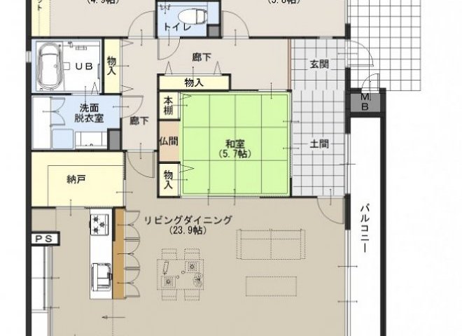 １室１室をより広々と使いやすくした開放感抜群になった住まい