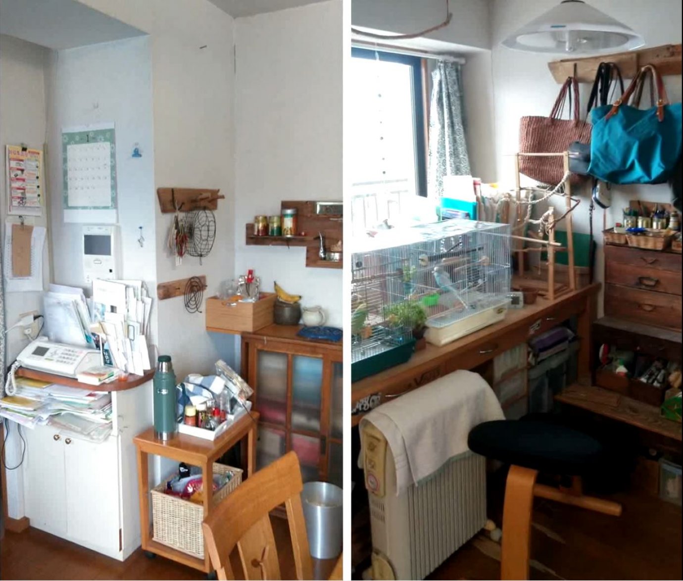 物が多くごちゃごちゃしたLDK回り